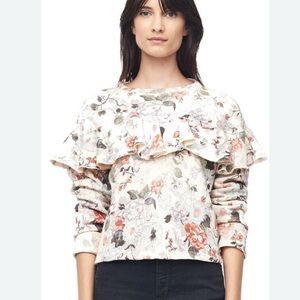 Floral Ruffle Sweater